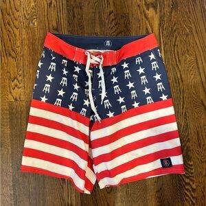 Barstool American Flag Board Shorts Bathing Suit